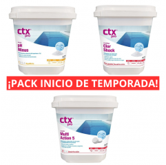 Pack pH Minus, Cloro de Choque y Cloro Multiacción 5 CTX Pro